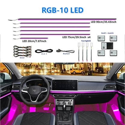 For BMW Only 22 In 1 Neon LED Car  Led Interior Ambient Light Car Acrylic Strip F10 F20 F30 E36 E39 E60 E87 E90 E91 E92 G20 G30