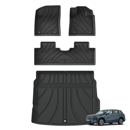Right Drive for Geely Starray EM-i 2025 2026 Car Floor Mats Cargo Liner Trunk Pad TPE 3D Foot Mat All Weather BLACK