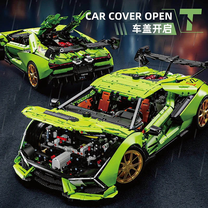 1:6 Technical APP Remote Control Super Speed Racing Lambo SVJ Hypercar Building Blocks Ornament Bricks Toys Christmas Gifts