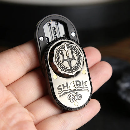 ZSTB Shark Slider Metal Fidget Toy for ADHD Anxiety Relief Adult EDC Stress Focus Tool Office Desk Mechanical Gift for Men Women