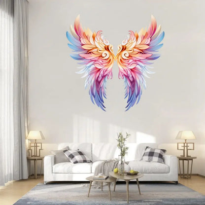Dreamy Colorful Angel Wings Sticker - HD Self - Adhesive Decal for Living Room, Bedroom Walls, Computer Desks, Cars & Luggage