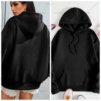 Unisex Loose Men's Women Cotton Hoodies Casual Autumn Winter Fleece Sweatshirt Oversized Pullover O-Neck Tops Hoody Solid Color