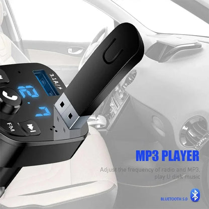 1/2/4/6pcs Bluetooth 5.0 Fm Transmitter Car Mp3 Player Wireless Hands-Free Audio Receiver Car Radio Dual USB Fast Charger