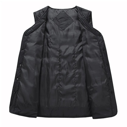 New Winter Fashion Versatile 5-Zone Intelligent Heating Vest For Men Outdoor Warmth USB Heating Waistcoat Coat (No Power Bank)