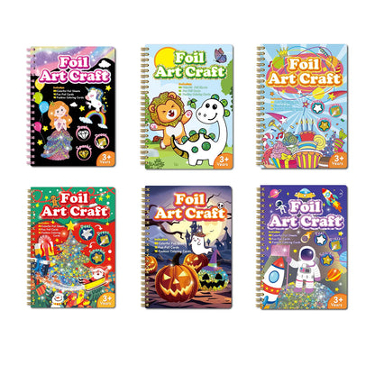 Foil Arts and Crafts Fun Art Supplies DIY Creative Travel Toys Art Supplies Coloring Books Gift for Girls Kids Ages 4-6-8-12