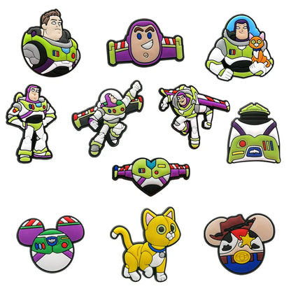 MESUCA 12-200pcs Buzz Lightyear Shoe Charms For Sandals,Shoe Decoration Accessories Shoe Pins Great Gift For Men Women