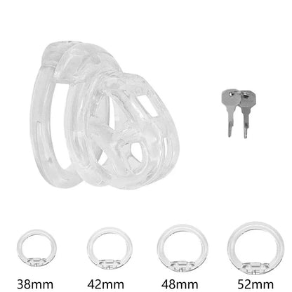 Soft Silicone Chastity Cage Device Anti-Cheating Penis Lock with 4 Size Cock Rings Penis Restraints for Men Discreet Sex Toys