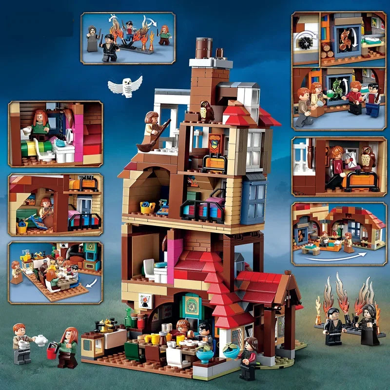 NEW Magic Movie Attack on The Burrow Building Blocks Kits Bricks Set Classic Model Toys For Birthday Gift