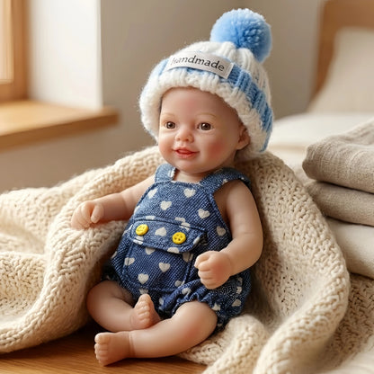 1 pc/ 2 styles 6 Inch Full Body Silicone Mini Reborn Boy Doll Handmade Lifelike Newborn Doll bebe reborn de silicona
