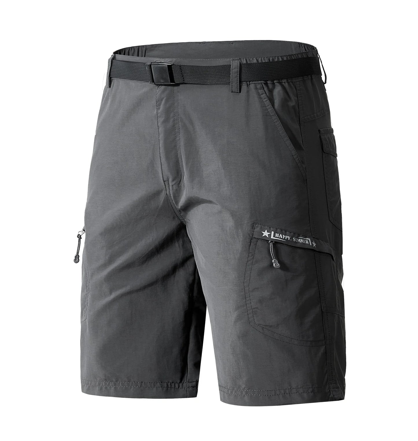 Men's Cargo Shorts Thin Loose Casual Workwear Man Summer Ice Silk Quick Dry Sporty Mid-Length Straight Leg Cotton Short Pants
