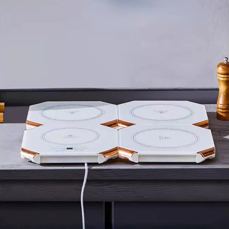 220V Electric Heating Board Home Appliance Splice Stackable Heat Preservation Automatic Thermostatic Desktop Warm Dishes Board