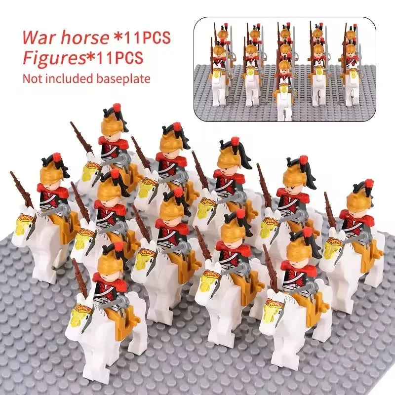MOC Historical Military Building Blocks Figures Napoleonic Wars British Infantry Soldiers Rifle DIY Brick Toys For Birthday Gift