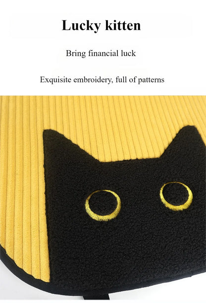 Lucky Kitten car seat covers, Corduroy Seat Cushion with Storage Bag Suitable for More Than 95% Car Models Trucks, Sedans SUVs
