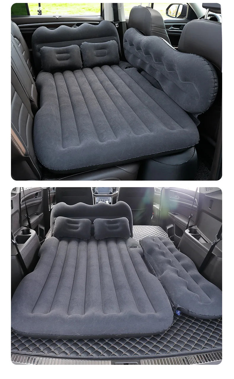 Car Air Mattress with Pump,Inflatable Bed With Head & Side Stops,Auto Back Seat & Trunk Mattress,Sleeping for Car Trip & Camping