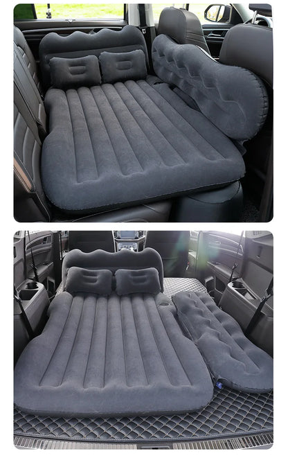 Car Air Mattress with Pump,Inflatable Bed With Head & Side Stops,Auto Back Seat & Trunk Mattress,Sleeping for Car Trip & Camping