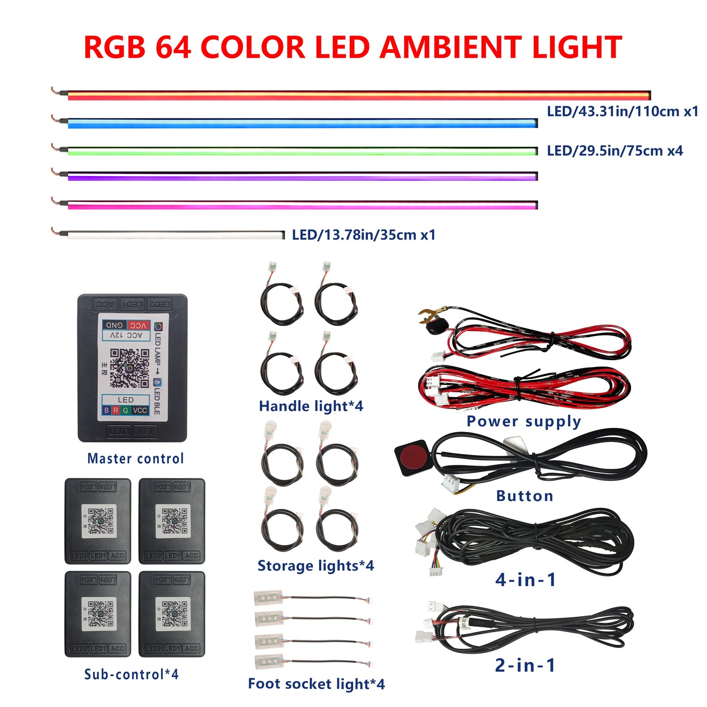 FOR YOUR CAR 6/18 in 1 Acrylic Car Ambient Light RGB 213 Color Symphony Acrylic APP Streamer Atmosphere Lamp Kit Sunroof light