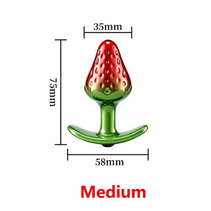 Strawberry Metal Anal Beads Butt Plug Set Small Medium Large Wearable Anal Plug Jewelry Anal Sex Toy For Man Woman