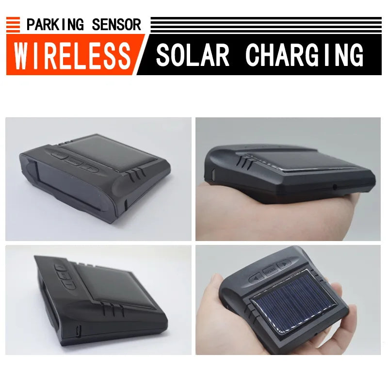 QXNY 24V Wireless Solar Charging 4 Parking Sensors Kit Backup Radar Rear Parktronic for Truck Pickup Van Fifth Wheel RV Camper
