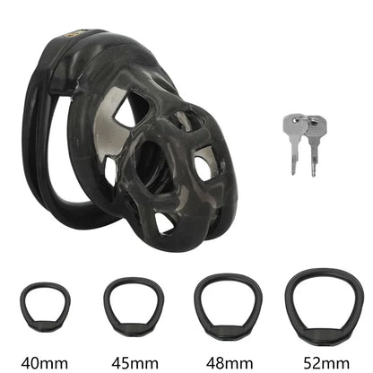 Soft Silicone Chastity Cage Device Anti-Cheating Penis Lock with 4 Size Cock Rings Penis Restraints for Men Discreet Sex Toys