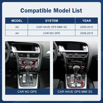 8.9 Inch 12.3"" Multimedia Display Touch Screen For Audi A4 S4 2009-2015 Airplay Miracast Function Wireless Carplay Android Auto