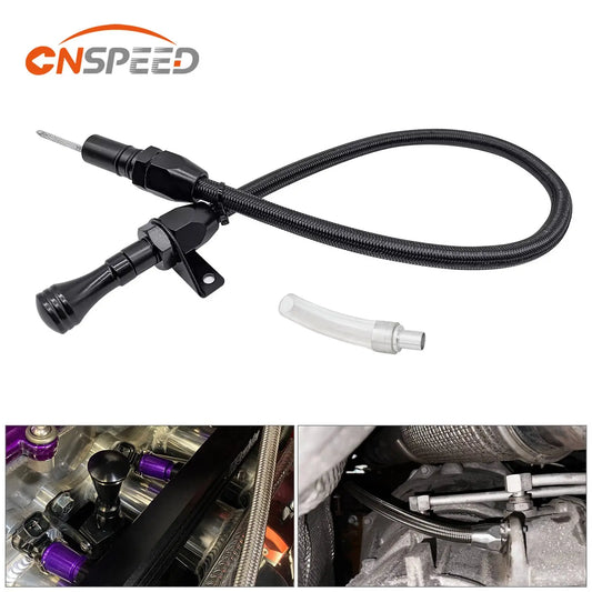 CNSPEED Oil Dipstick Tube with Stainless Steel Black Housing For GM 4L60E 4L80E Transmission Dipstick LS LS1 LS3 LS6 LSX Engine
