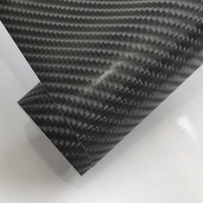 10/20/30/40/50*152cm Black Matte 3D 4D 5D Carbon Fiber Vinyl Car Wraps Auto Satin Film Vehicle Sticker with Different Size/Roll