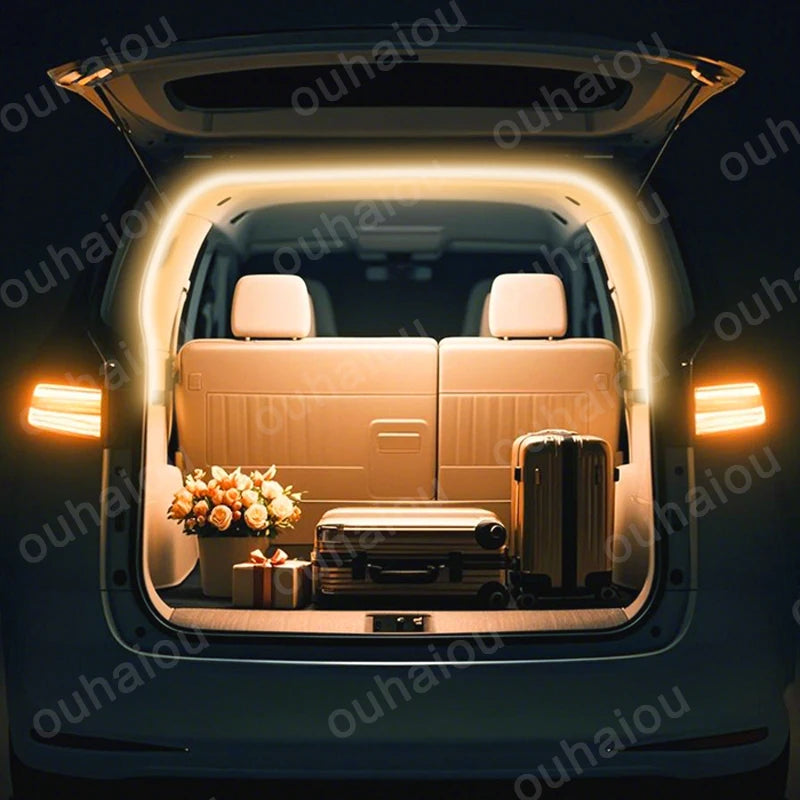 For Toyota Voxy 70 80 90 series trunk light modification light Atmosphere lights White warm white Rear Trunk LED Light Bar