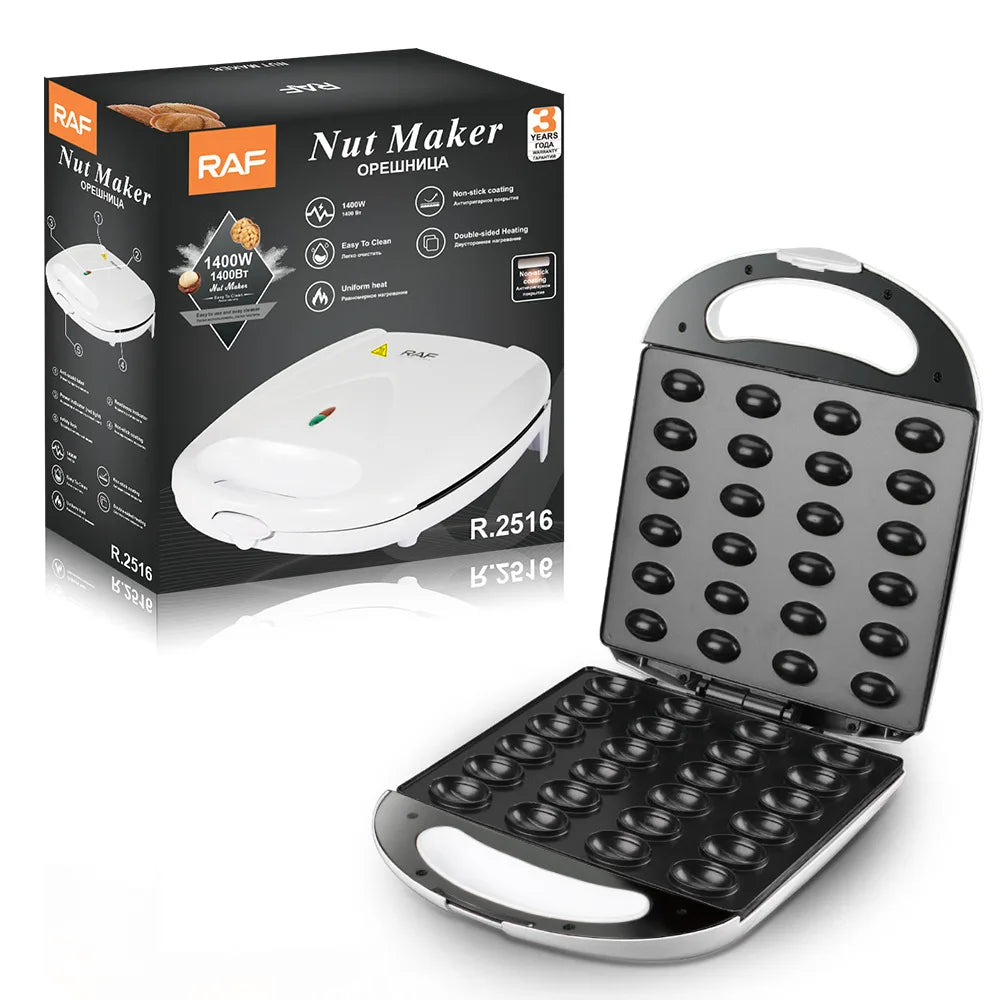 1400W Electric Walnut Cake Maker 24-Hole Automatic Sandwich Maker Breakfast Kitchen Non-Stick Cook Plate