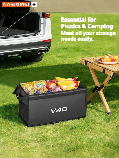 Car trunk foldable storage box suitable for Volvo V40 multifunctional storage bag large capacity storage box