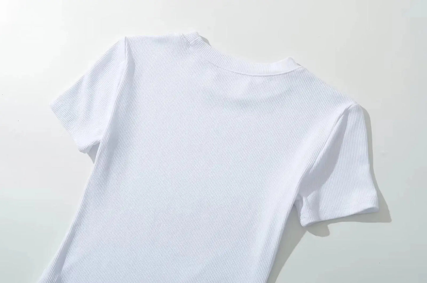 Summer Short Sleeve O-neck Knitted Bodysuits Women Stretchable Slim Basic Solid Color Tops