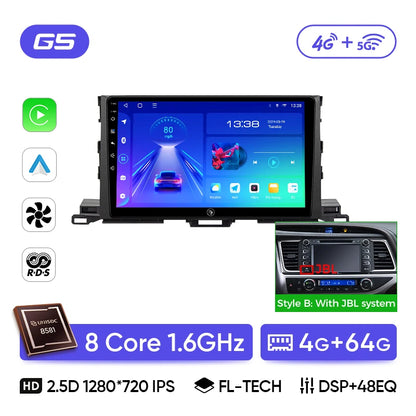 Ainavi Car Multimedia Player For Toyota Highlander 2014 2015 2016 2017 2018 2019 wireless Carplay Android Auto 4G Wifi 2din
