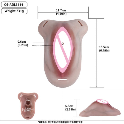 ANOSX Multi-functional Vagina Pad Silicone Chastity Cage Imitation Clitoral Pants Penis Sleeve With Urethra Hole Sex Toy For Men