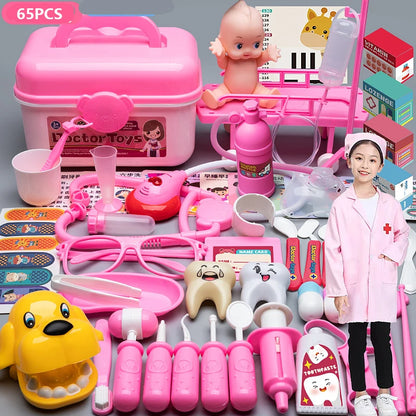 Doctor Toys for Kids Doctor Pretend Play Set Children Medical Dentist Tools Stethoscope Educational Toy Gift for Boy Girl
