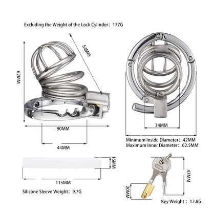 New Style Men's Metal Chastity Cage Adjustable Snap Ring SM Bondage Conditioning Stainless Steels CB Chastity Lock Adult Sex Toy