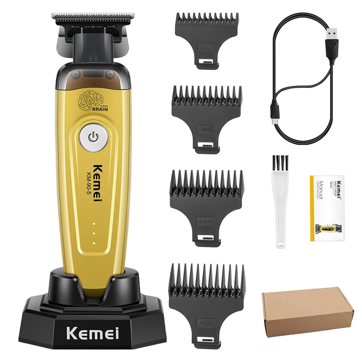 Professional Hair Clipper KM-90-5,KM-90-4 Electric Hair Trimmer Set For Men Rechargeable Cordless Haircut Machine for Barber