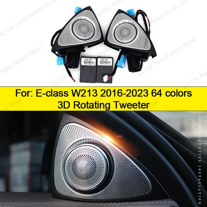 For Mercedes Benz E-Class W213 2016-2021 Led 64 Colors Air Vents AMG E43 E53 3D Rotating Tweeter Speaker Interior Ambient Light