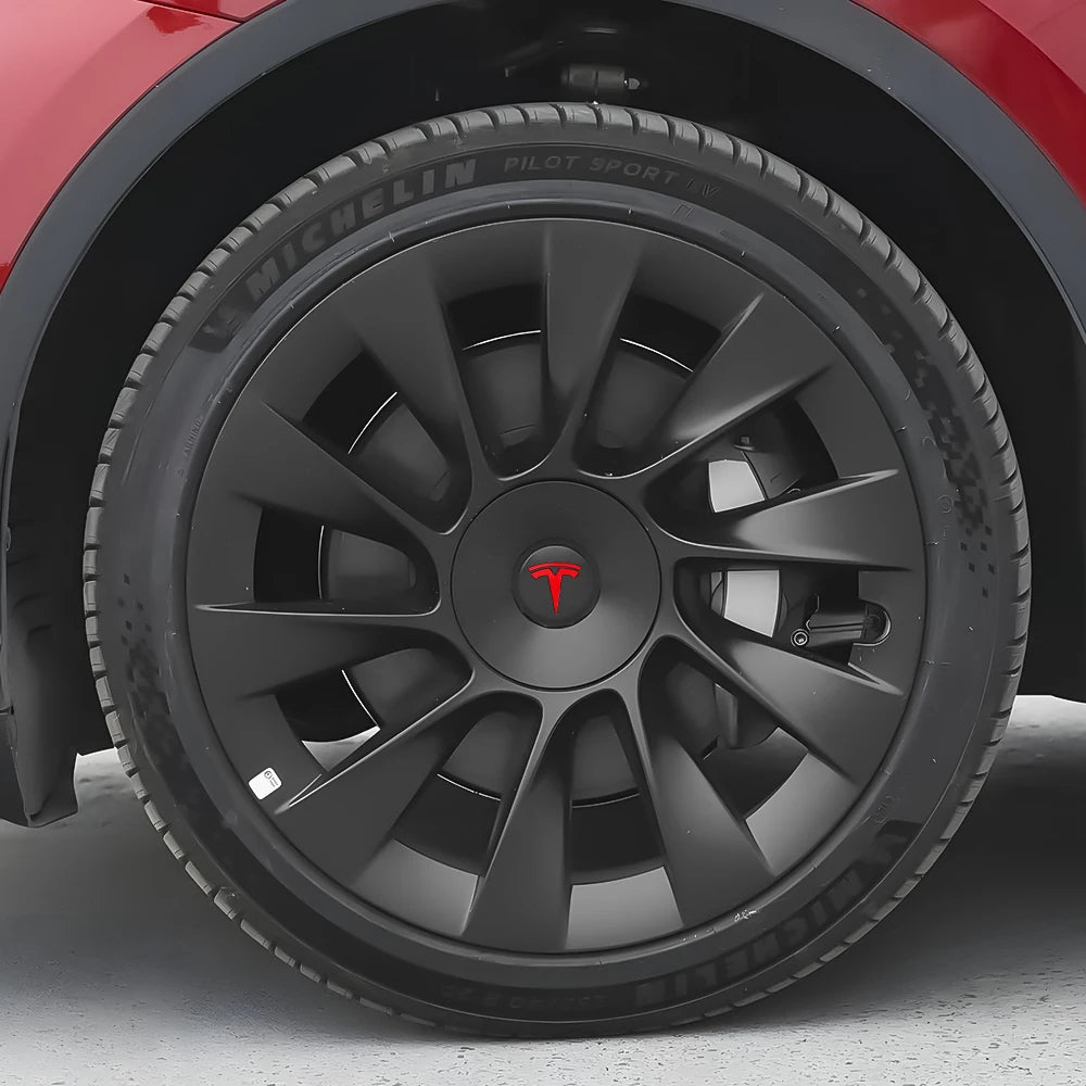 4pcs For Tesla Model Y Performance 21-inch Car Wheel Hub Center Cover Replacement Parts Auto Tire Hubcap Badge Decor Accessories