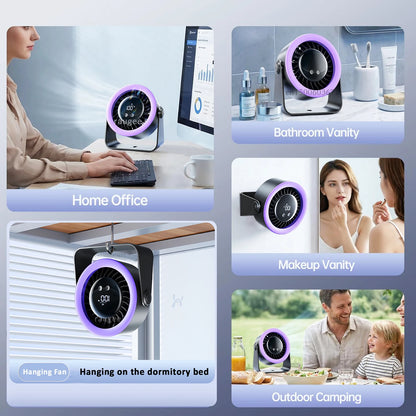 Portable Desk Fan Outdoor Camping Fan Tent Air Circulator USB Rechargeable Table Turbo Fan Wireless Wall Ceiling Fan 100 Speeds