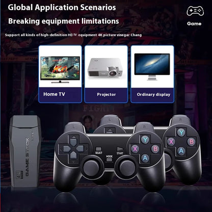 Basix 2.4G Dual Wireless Video Game Stick Joystick Console Gaming Stick 4K 20000+ Gaming 64GB Retro Gaming Thanksgiving Gift
