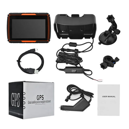 4.3 inch Motorcycle Car GPS Navigation IP67 Waterproof WINCE Bluetooth FM AVIN Built in 8GB Free iGo Map Newest