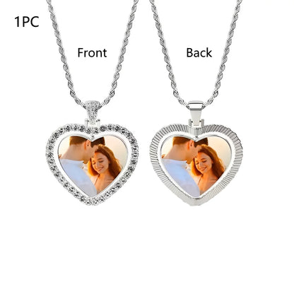 Double-Sided Customised Photo Necklace - Comes With a Personalised Hip-Hop Chain Pendant Customisable Photo Necklace