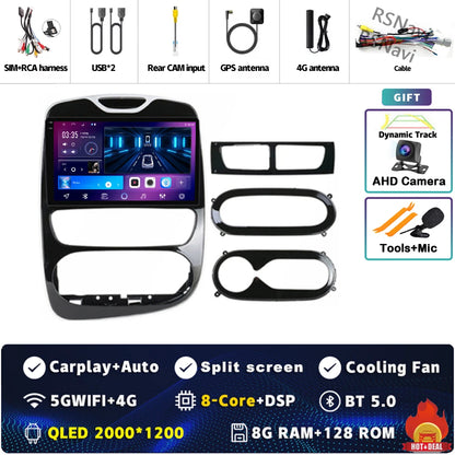 Android 15 Carplay Auto WIFI+4G For Renault Clio 3 4 2012 2013 2015 - 2018 Car Radio GPS Stereo Multimedia Player 2din Wireless