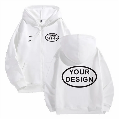 Customize Your Logo Zipper Sweatshirt For Men And Women Loose Casual Fashionable Long Sleeved Sportswear Personalized Embroidery