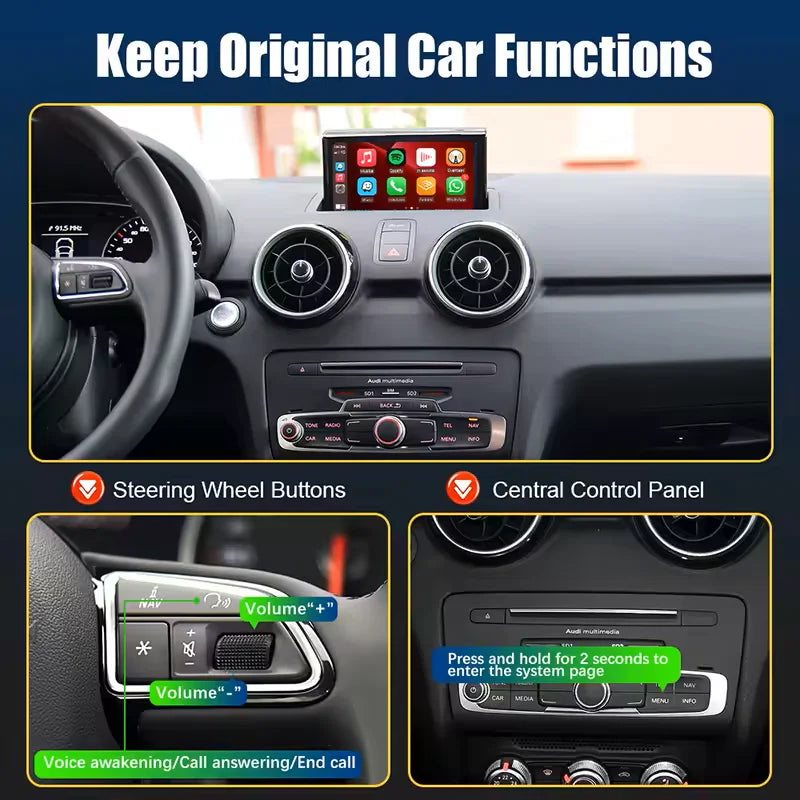 CARABC Wireless Carplay module for Audi A1 Q3 RMC HN+ 2009-2018 Year Support Android Auto autolink Airplay Rear Camera Car Play