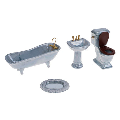 1/12 Dollhouse Simulation Washbasin Tub Toilet Model Dollhouse Bathroom Decor Dolls House Miniature Furniture Accessories