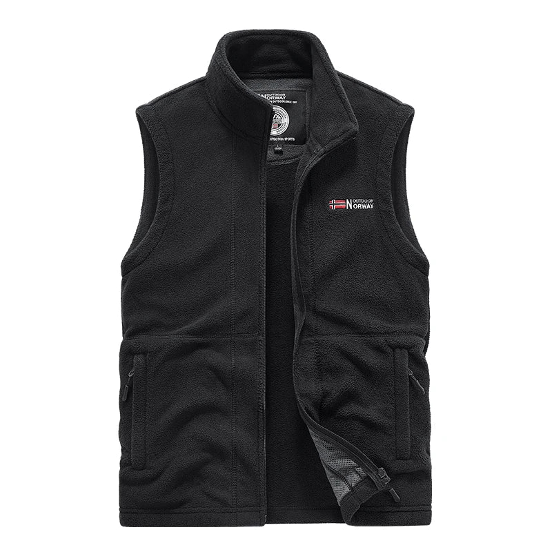 Outerwear Polar Fleece Vest Men Autumn Winter Solid Color Thicken Warm Vests Man Outdoor Casual Fashion Hiking Sportswear Male