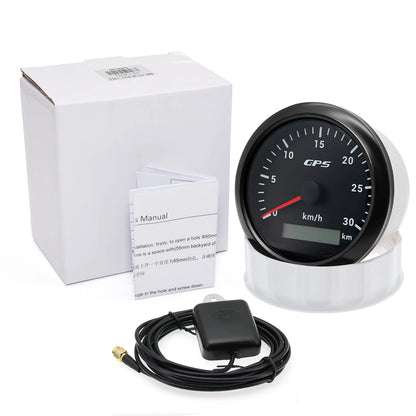 7 Color LED  30/60/80/120/200KMH 85MM GPS Speedometer Gauge with GPS Antenna For Motorcycle Boat Car Truck Speed Gauge 9-32V