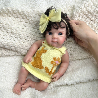 Mini 12Inch Open Eyes Bettie with Rooted Hair Full Soft Silicone Reborn Baby Doll Washable Body Doll Birthday Christmas Gift
