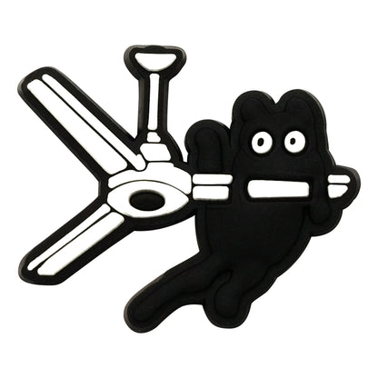 New 1-13pcs Cute Animal Black Cat PVC Garden Shoe Charms Sandal Buckle Boys Girls Cartoon Hole Slipper Accessories DIY Backpack