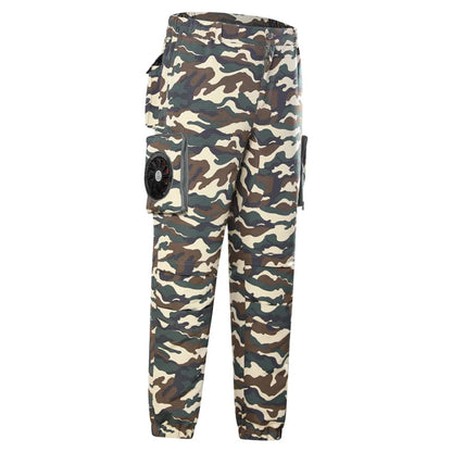 Men's USB Fan Cooling Pants Summer Air Conditioning Pants Outdoor Heat Protection Wear-resistant Labor Protection Cargo Pants